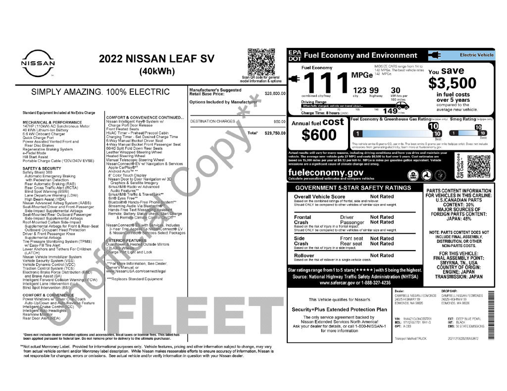 Used 2022 Nissan Leaf SV FWD image 23