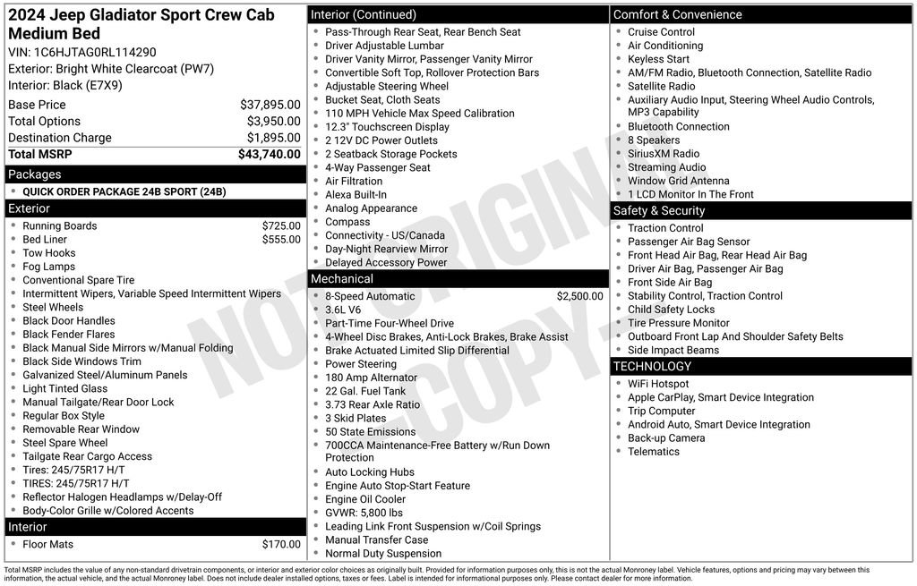 Certified 2024 Jeep Gladiator Sport image 9