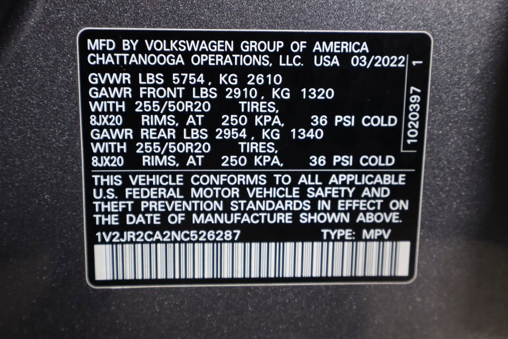 Used 2022 Volkswagen Atlas SE FWD image 39