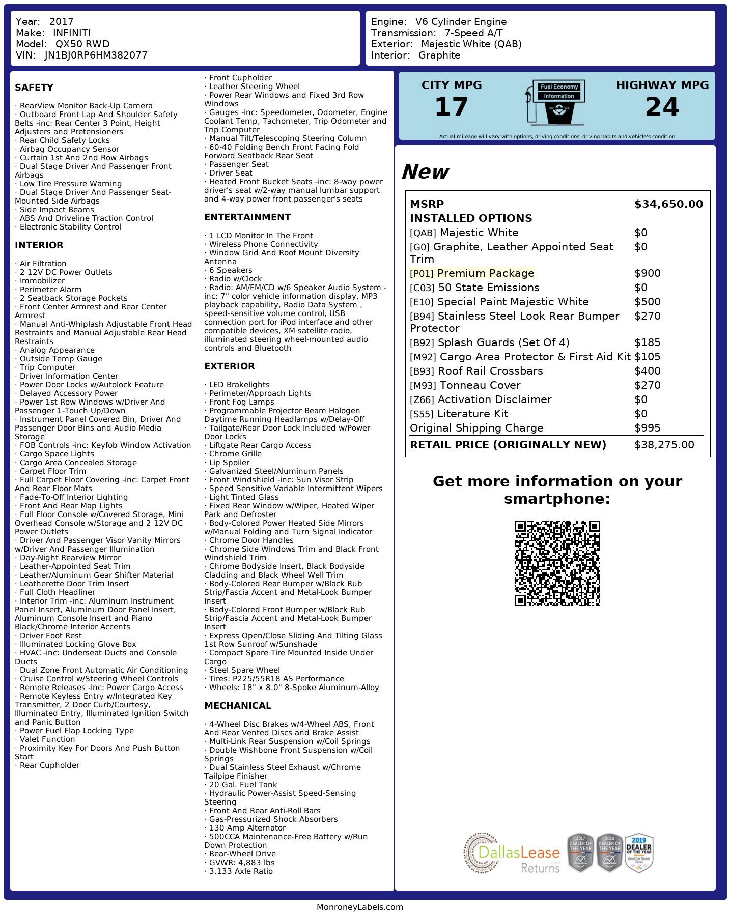 Used 2017 INFINITI QX50 Journey w/ Premium Package image 3