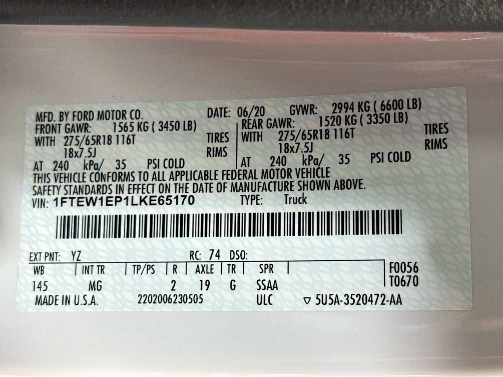 Used 2020 Ford F150 XLT w/ Equipment Group 302A Luxury AWD/4WD image 27