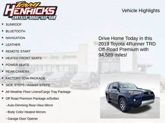 Used 2019 Toyota 4Runner TRD Off-Road Premium AWD/4WD image 4