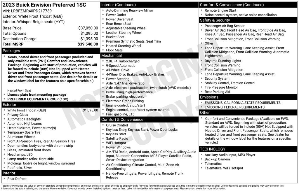 Used 2023 Buick Envision Preferred image 39