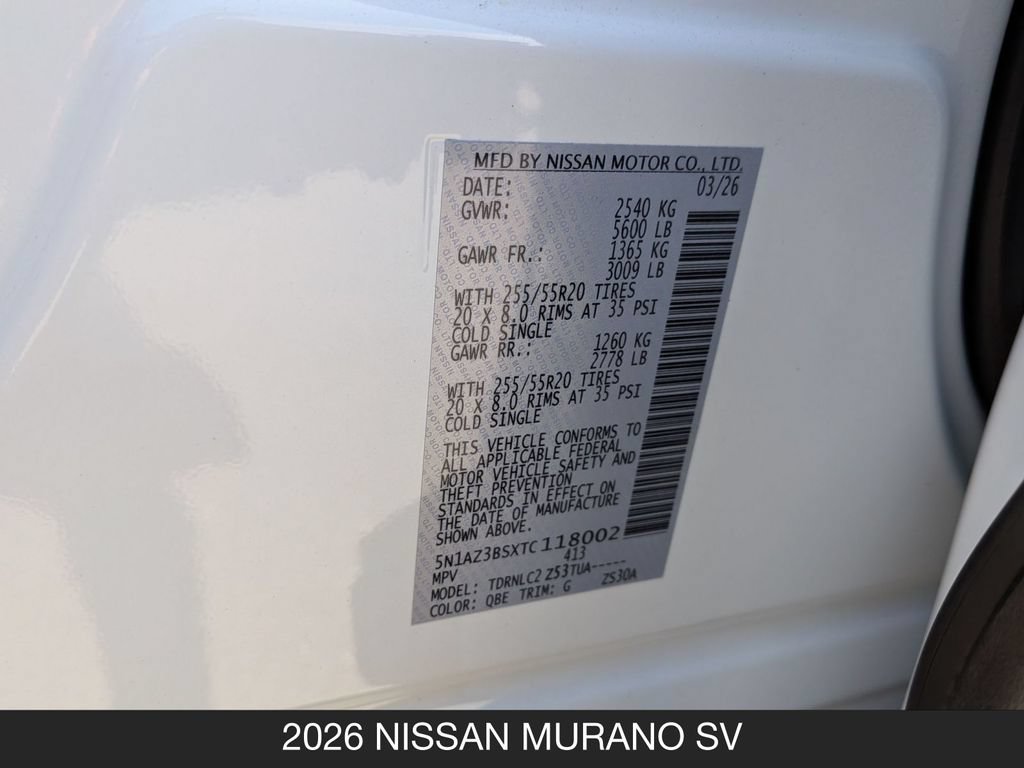 New 2026 Nissan Murano SV AWD/4WD image 25
