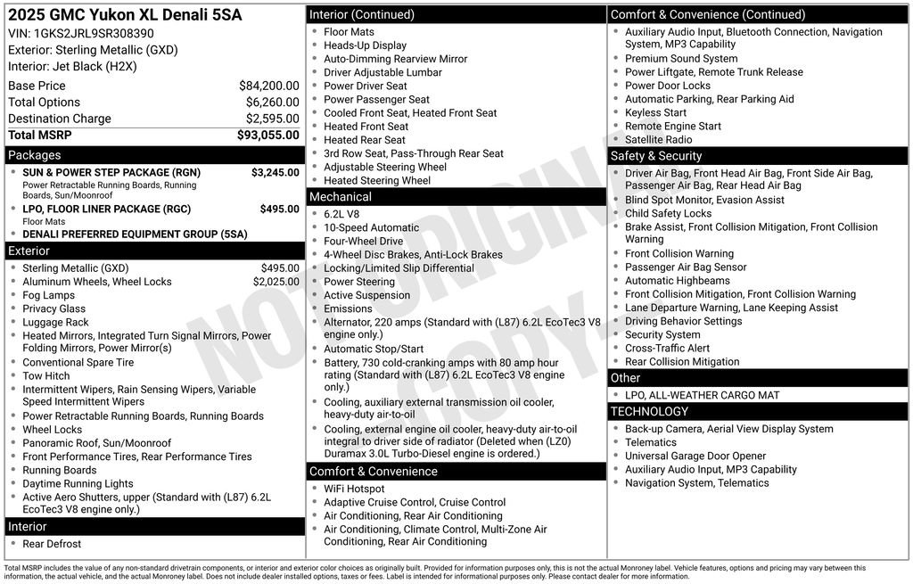 Used 2025 GMC Yukon XL Denali w/ Sun & Power Step Package AWD/4WD image 24