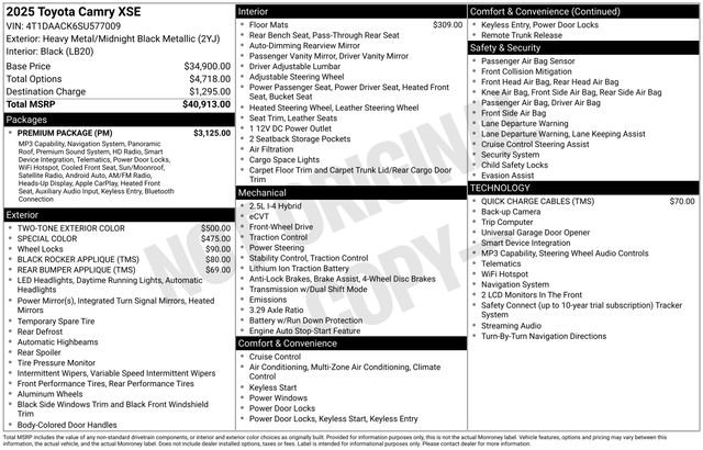 Certified 2025 Toyota Camry XSE w/ Premium Package FWD image 33