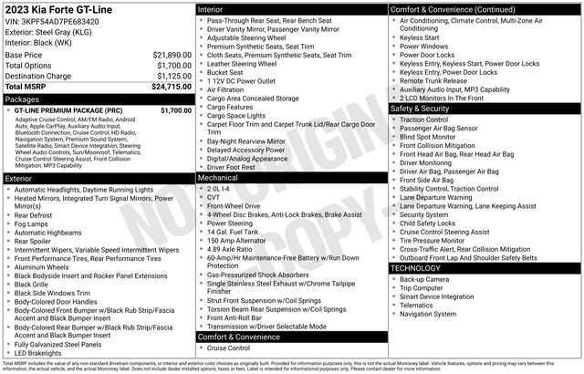 Certified 2023 Kia Forte GT-Line w/ GT-Line Premium Package FWD image 27