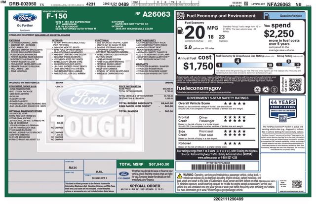 Used 2022 Ford F150 King Ranch w/ Equipment Group 601A High AWD/4WD image 7