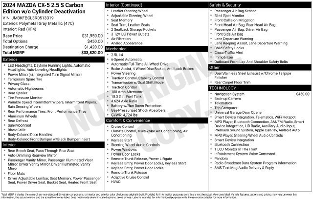 Used 2024 MAZDA CX-5 Carbon Edition AWD/4WD image 43