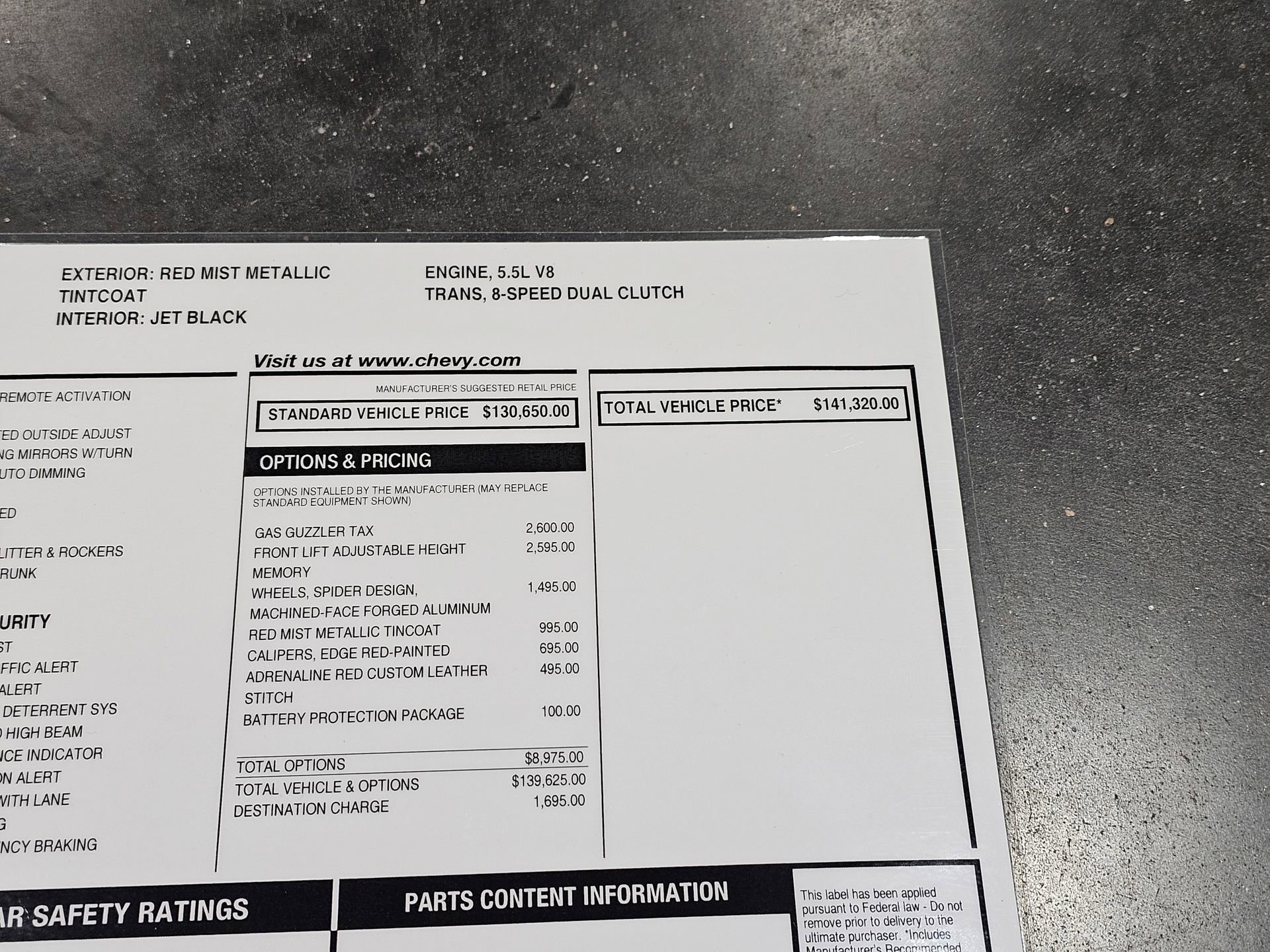 Used 2024 Chevrolet Corvette Z06 w/ Battery Protection Package RWD image 24