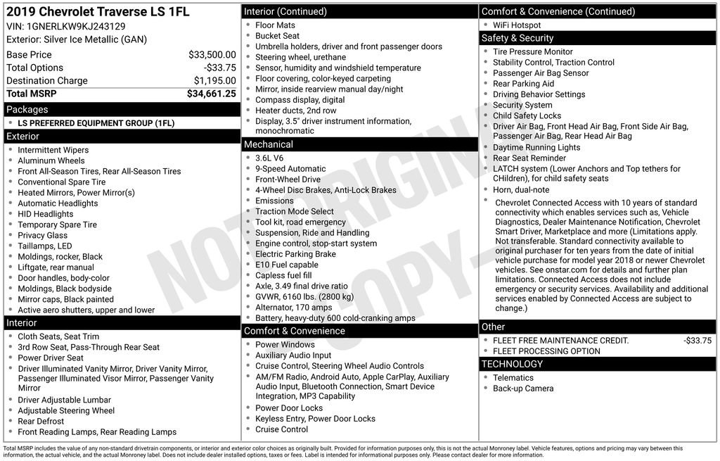 Used 2019 Chevrolet Traverse LS FWD video 2