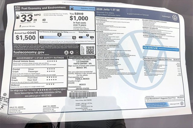 New 2026 Volkswagen Jetta SE image 15