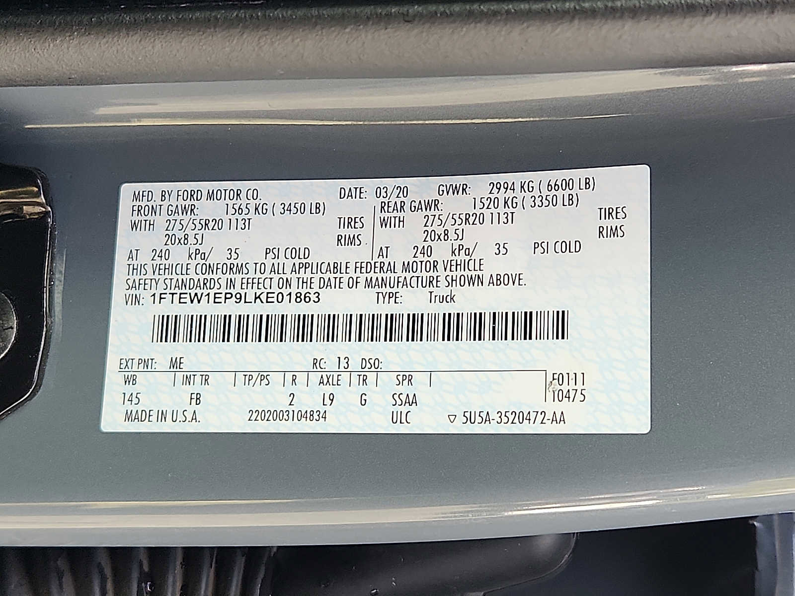 Used 2020 Ford F150 XLT w/ Equipment Group 302A Luxury image 27