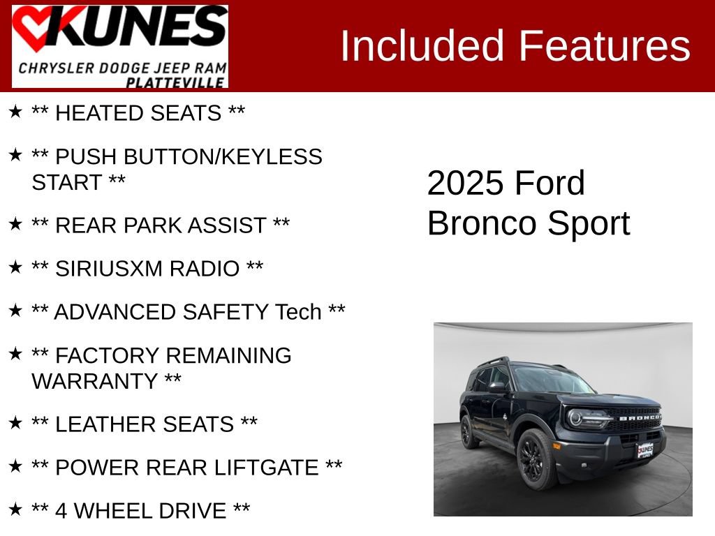 Used 2025 Ford Bronco Sport Outer Banks AWD/4WD image 2