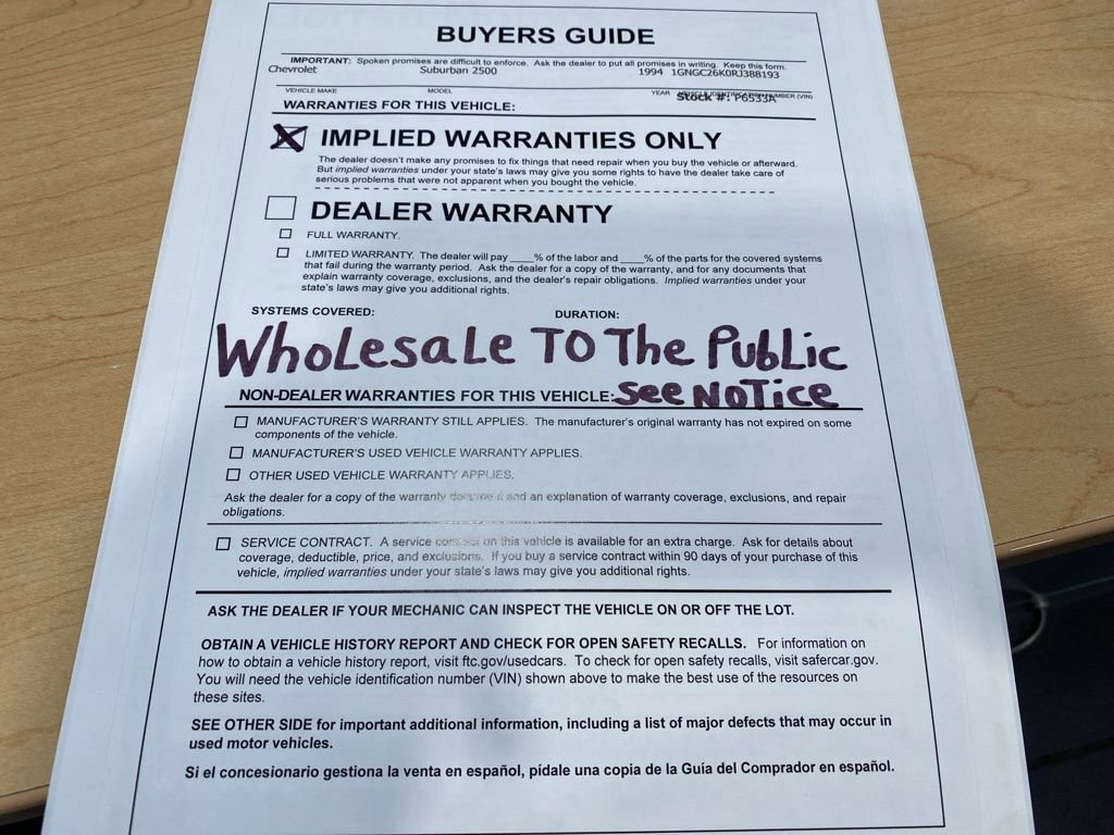 Used 1994 Chevrolet Suburban 2500 image 29