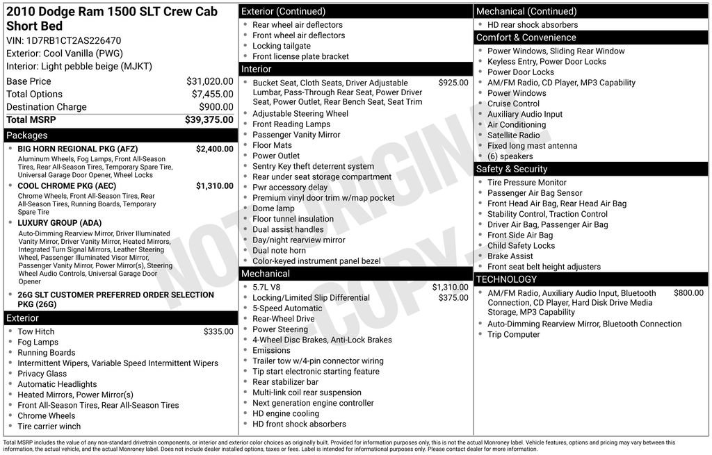 Used 2010 Dodge Ram 1500 Truck SLT w/ Big Horn Regional Pkg RWD image 5