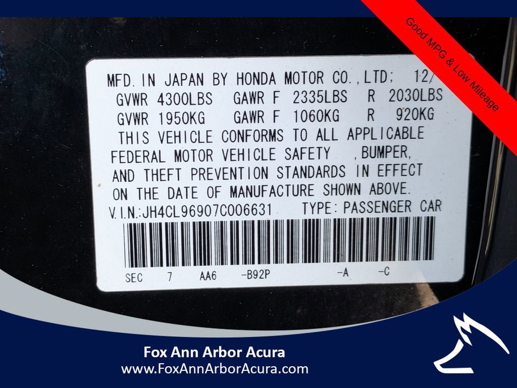 Used 2007 Acura TSX w/ Navigation FWD image 25