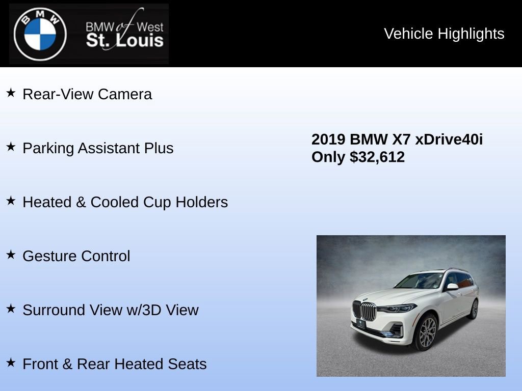 Used 2019 BMW X7 xDrive40i w/ Premium Package AWD/4WD image 24