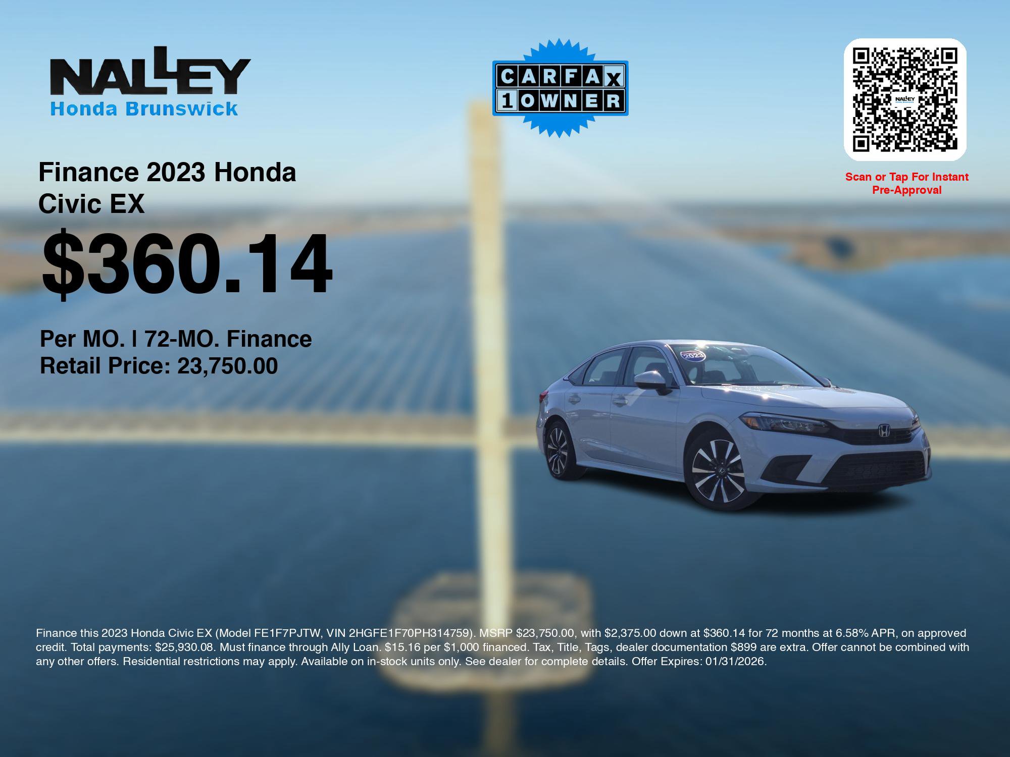 Certified 2023 Honda Civic EX image 3