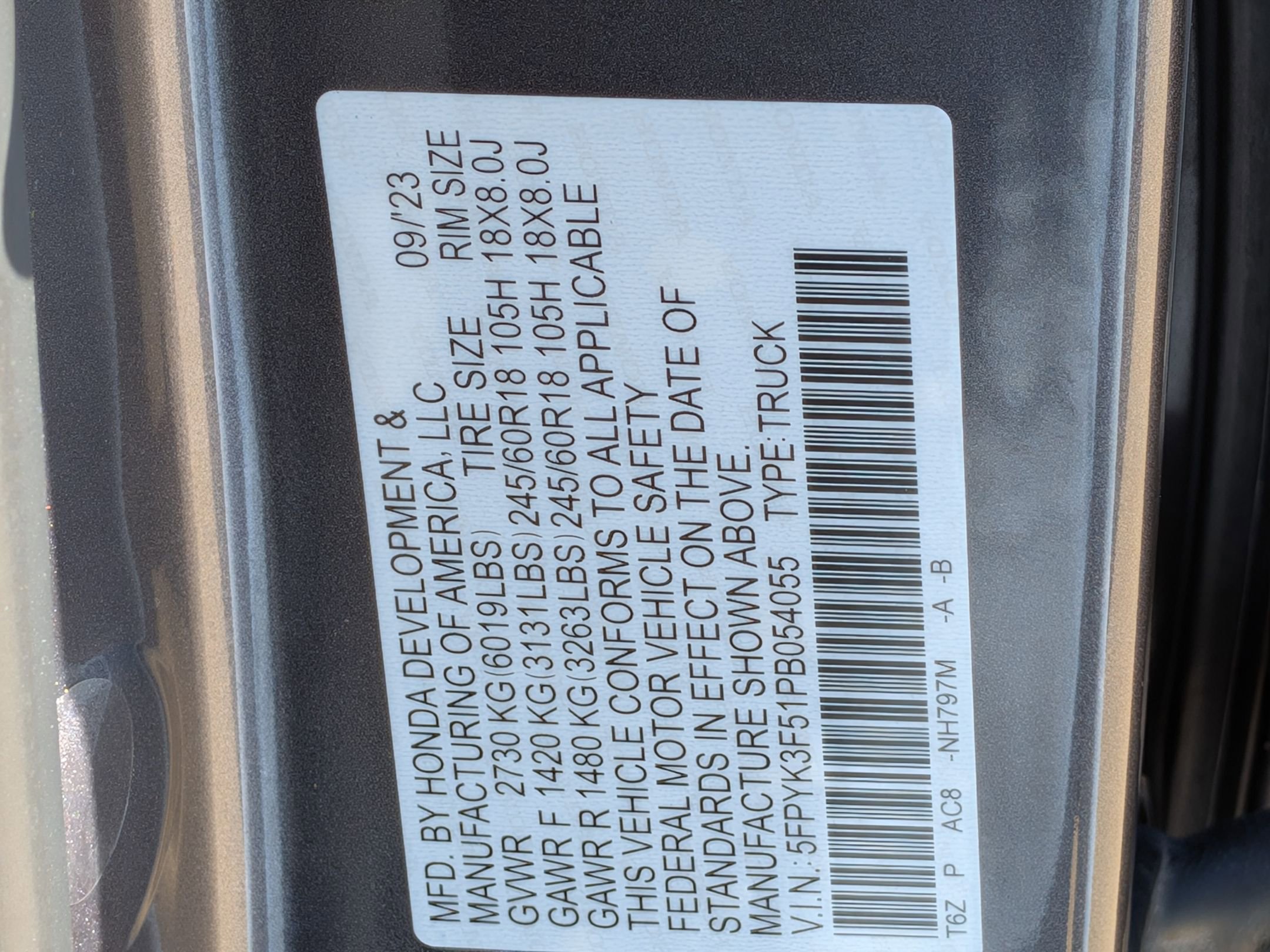 Certified 2023 Honda Ridgeline RTL image 35