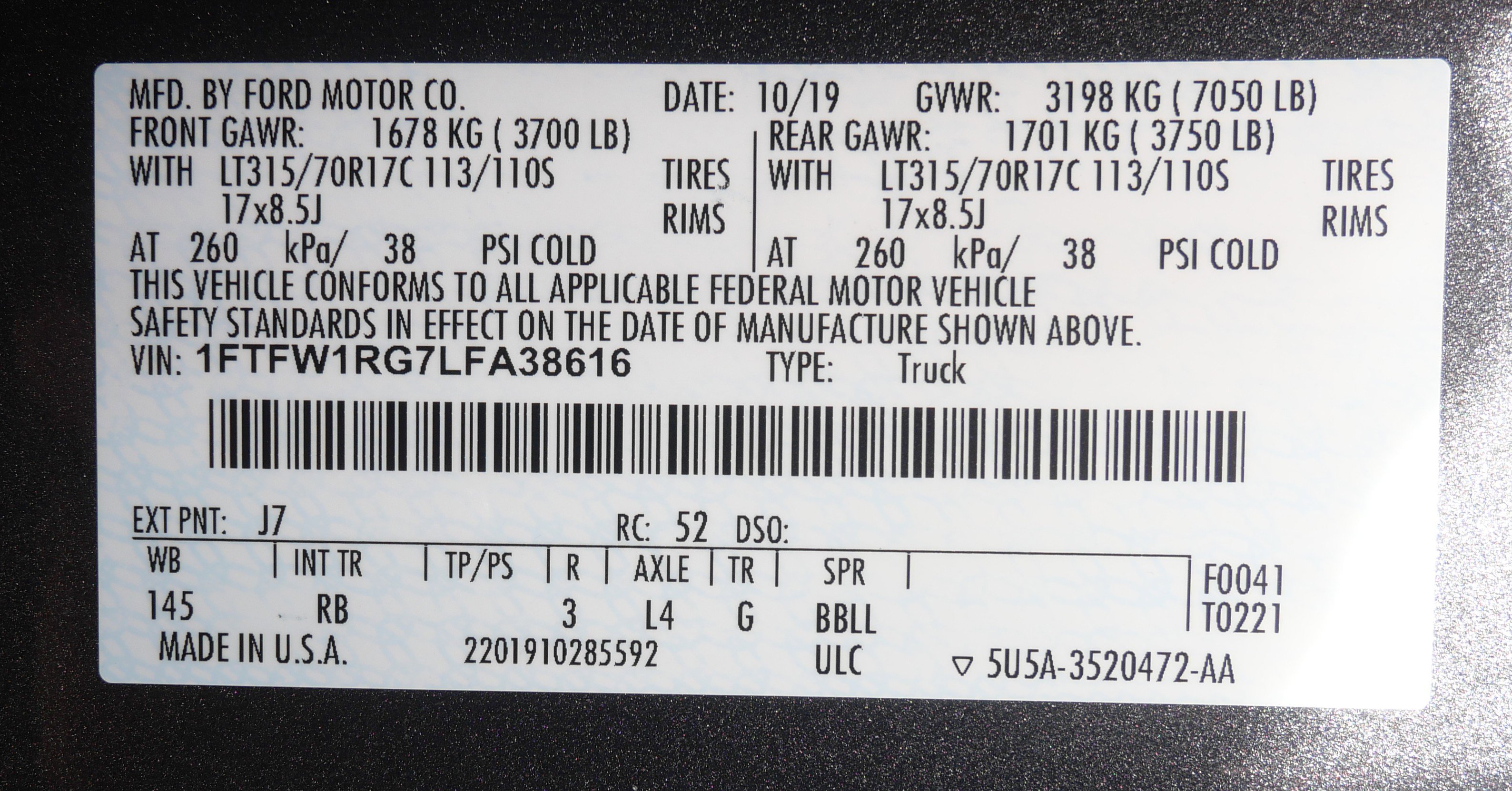 Used 2020 Ford F150 Raptor w/ Equipment Group 802A Luxury image 23