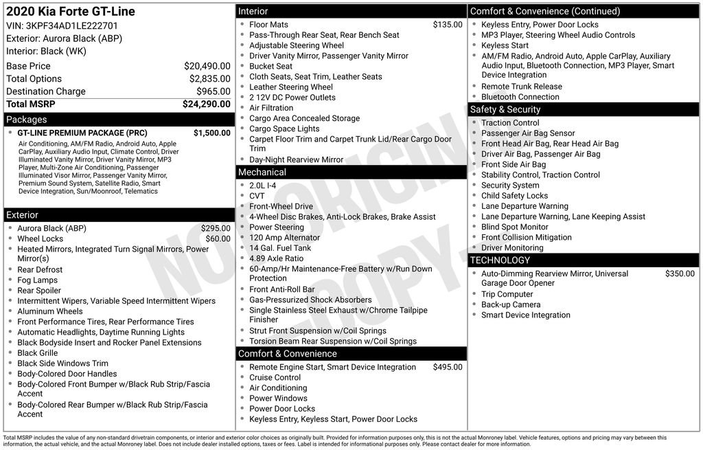 Used 2020 Kia Forte GT-Line w/ GT-Line Premium Package image 7