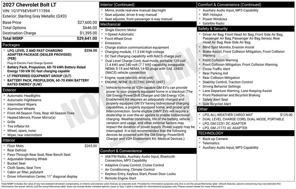 New 2027 Chevrolet Bolt LT FWD image 8