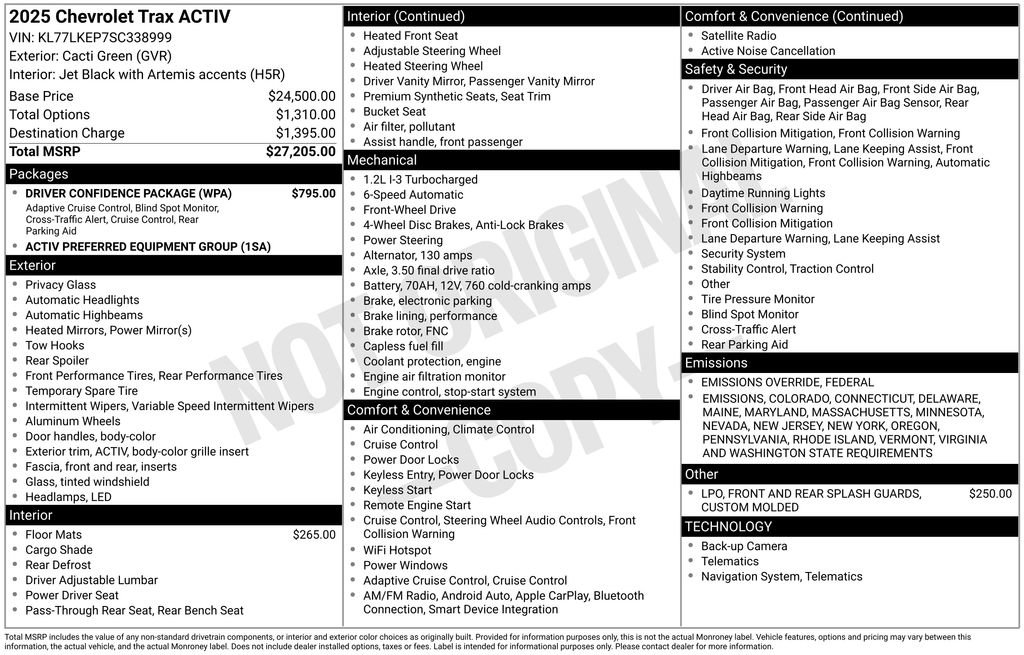 New 2025 Chevrolet Trax ACTIV w/ Driver Confidence Package image 27