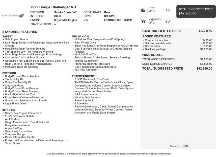 Used 2022 Dodge Challenger R/T w/ Blacktop Package image 32