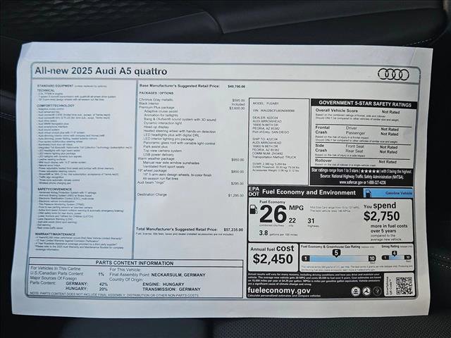 New 2025 Audi A5 2.0T Premium Plus AWD/4WD image 16