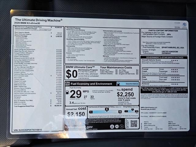 New 2026 BMW X3 xDrive30 w/ Premium Package image 20