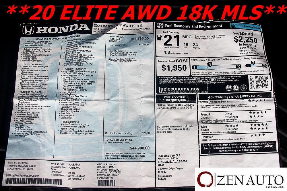 Used 2020 Honda Passport Elite image 13