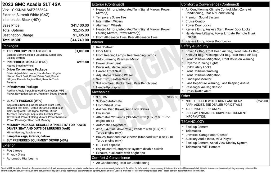 Used 2023 GMC Acadia SLT w/ Technology Package image 43