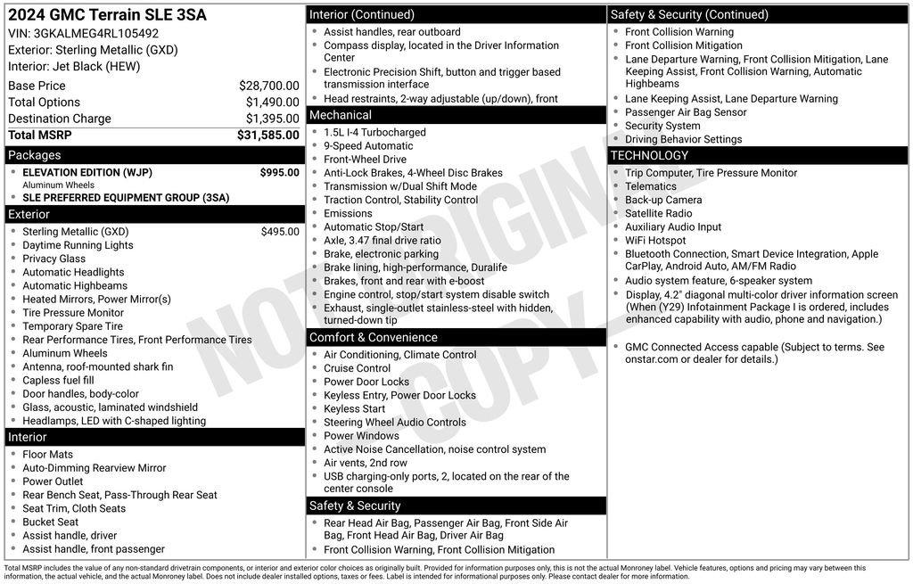 Used 2024 GMC Terrain SLE w/ Elevation Edition FWD image 41