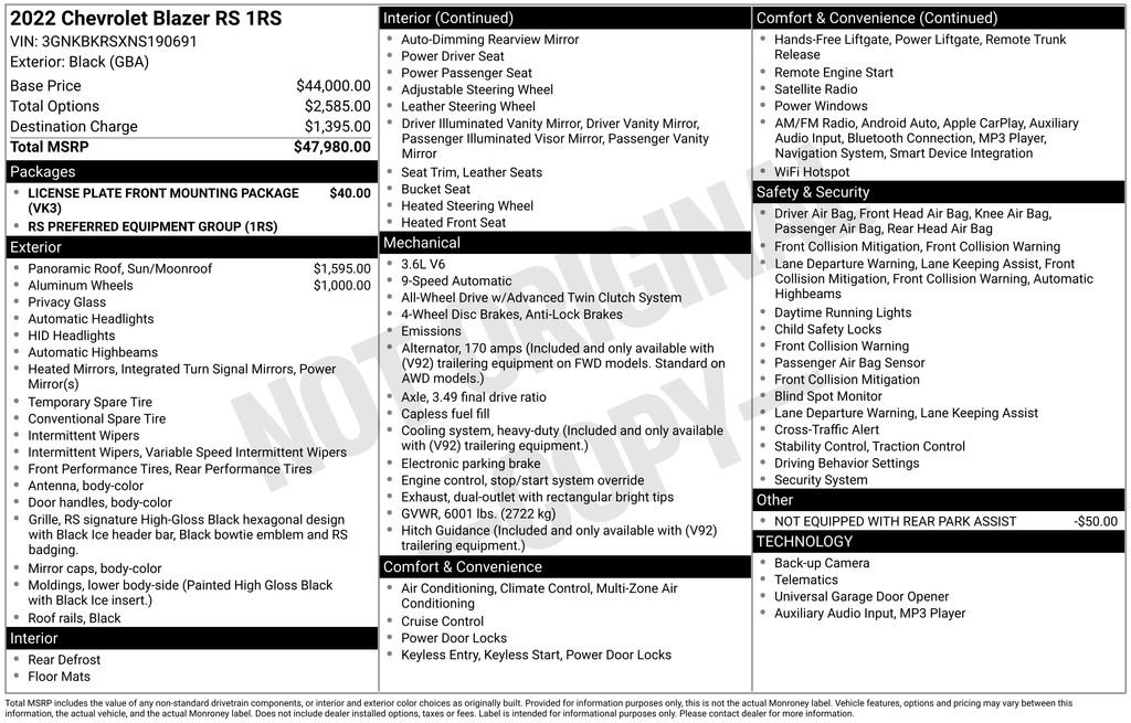 Used 2022 Chevrolet Blazer RS image 42