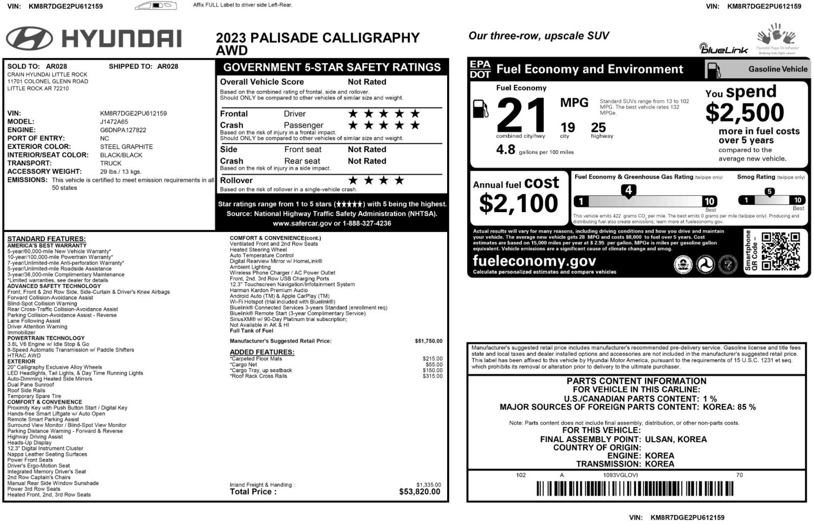 Used 2023 Hyundai Palisade Calligraphy image 56