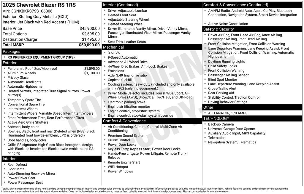 Certified 2025 Chevrolet Blazer RS AWD/4WD image 49