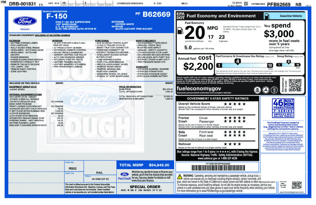 Used 2023 Ford F150 Lariat AWD/4WD image 3