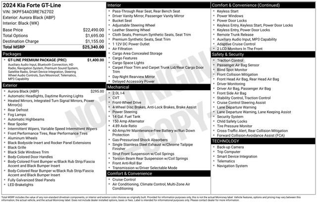 Certified 2024 Kia Forte GT-Line w/ GT-Line Premium Package image 27