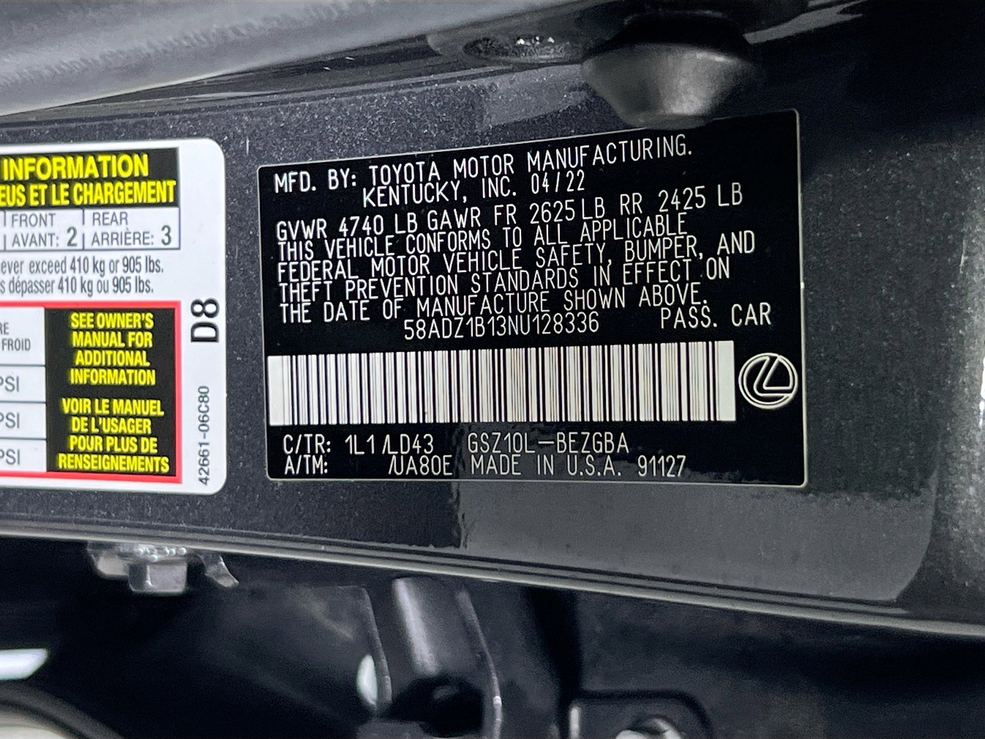 Used 2022 Lexus ES 350 w/ Premium Package image 31