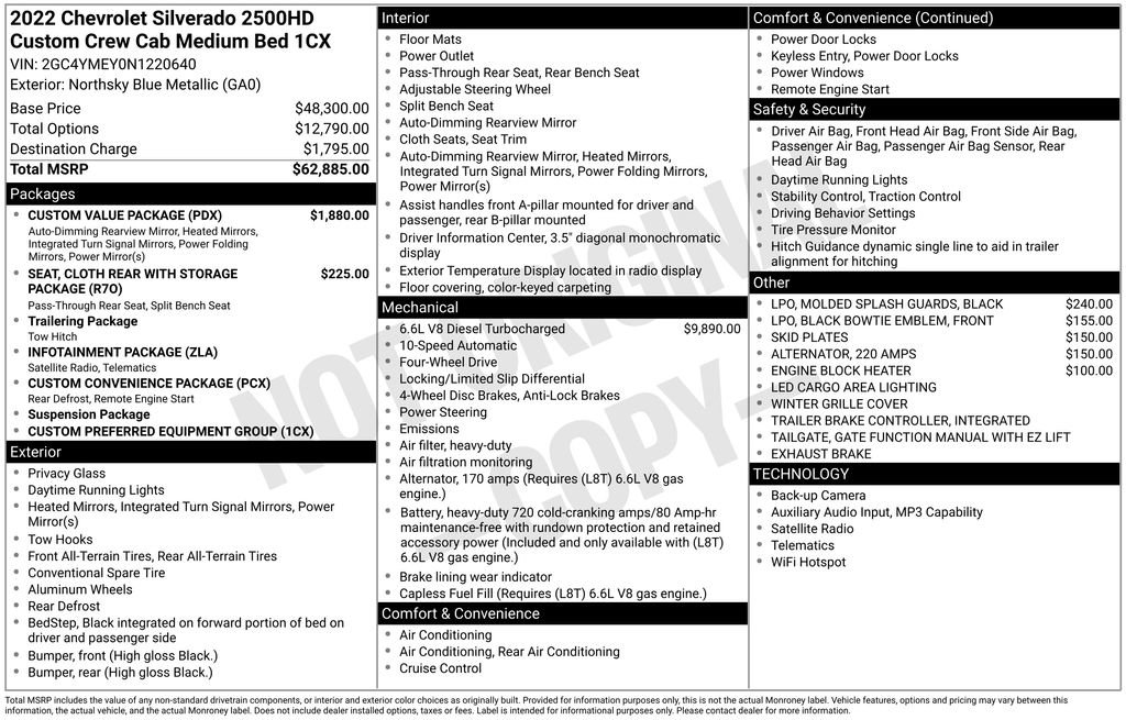 Used 2022 Chevrolet Silverado 2500 Custom w/ Custom Value Package AWD/4WD image 3