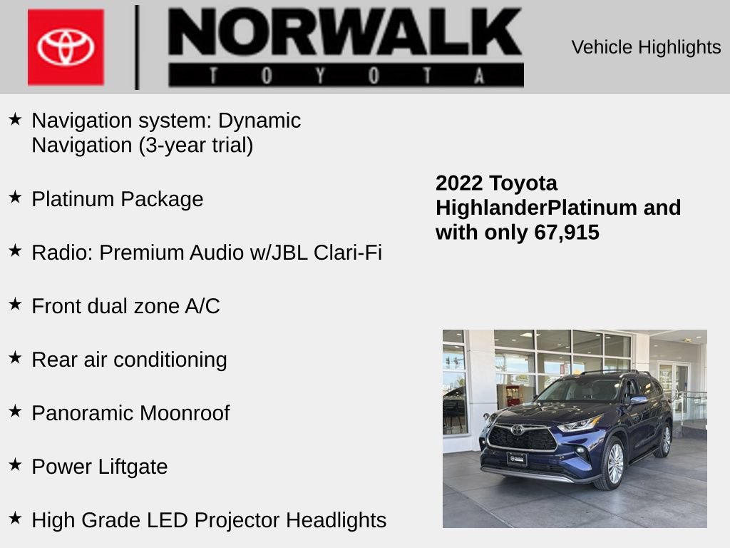 Used 2022 Toyota Highlander Platinum AWD/4WD image 10