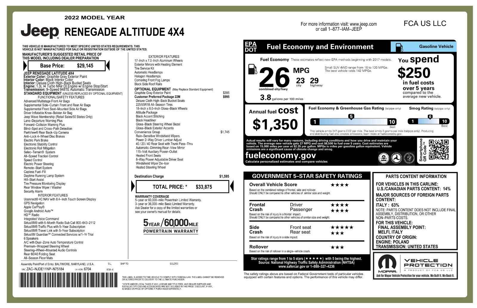 Used 2022 Jeep Renegade Altitude w/ Convenience Group image 11