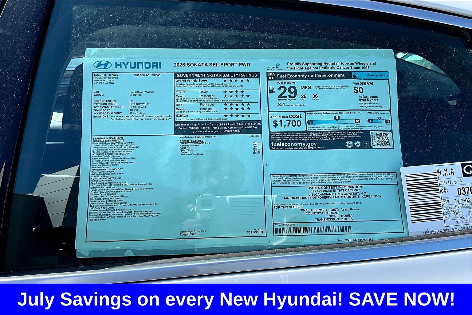 New 2026 Hyundai Sonata SEL FWD image 17