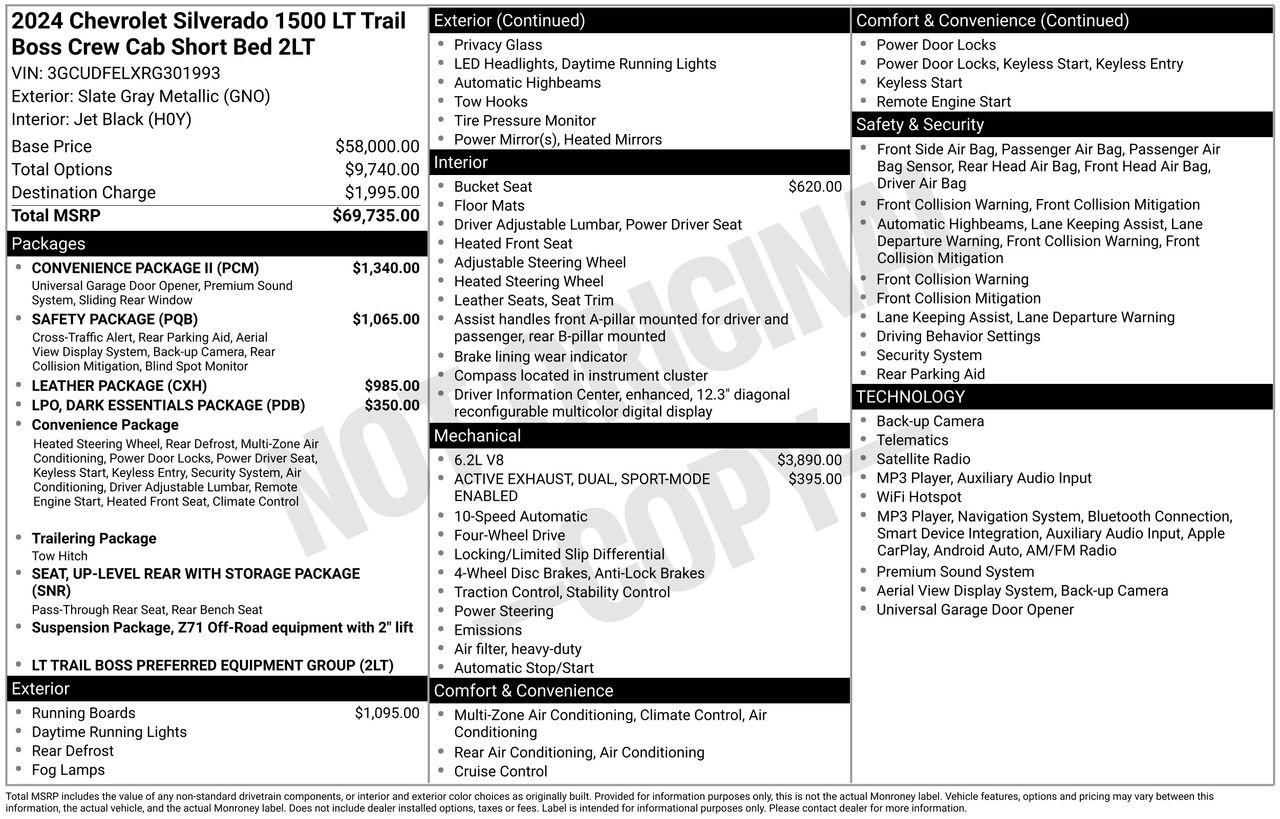 Used 2024 Chevrolet Silverado 1500 LT Trail Boss w/ Convenience Package II AWD/4WD image 9