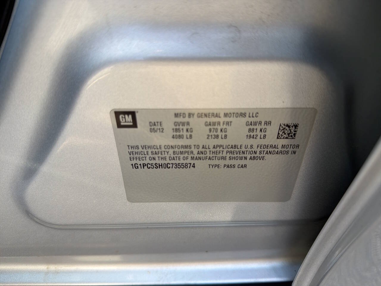 Used 2012 Chevrolet Cruze LS w/ Connectivity Package FWD image 31