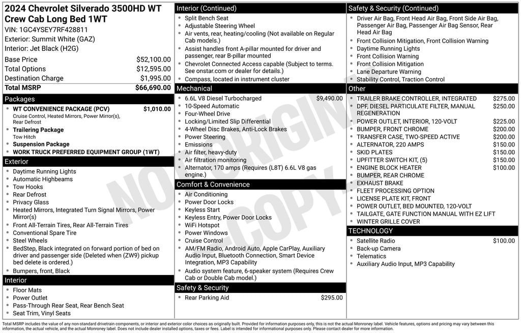 Used 2024 Chevrolet Silverado 3500 W/T w/ WT Convenience Package AWD/4WD image 11