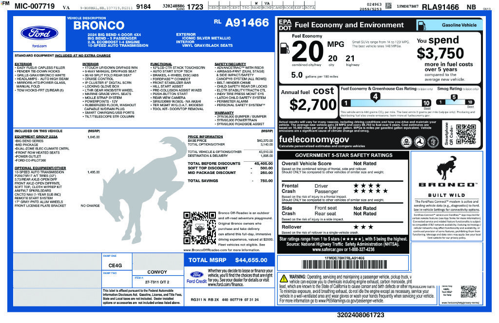 Used 2024 Ford Bronco Big Bend AWD/4WD image 8