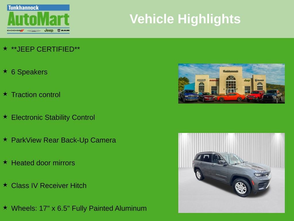 Certified 2024 Jeep Grand Cherokee Laredo w/ Trailer Tow Package image 6