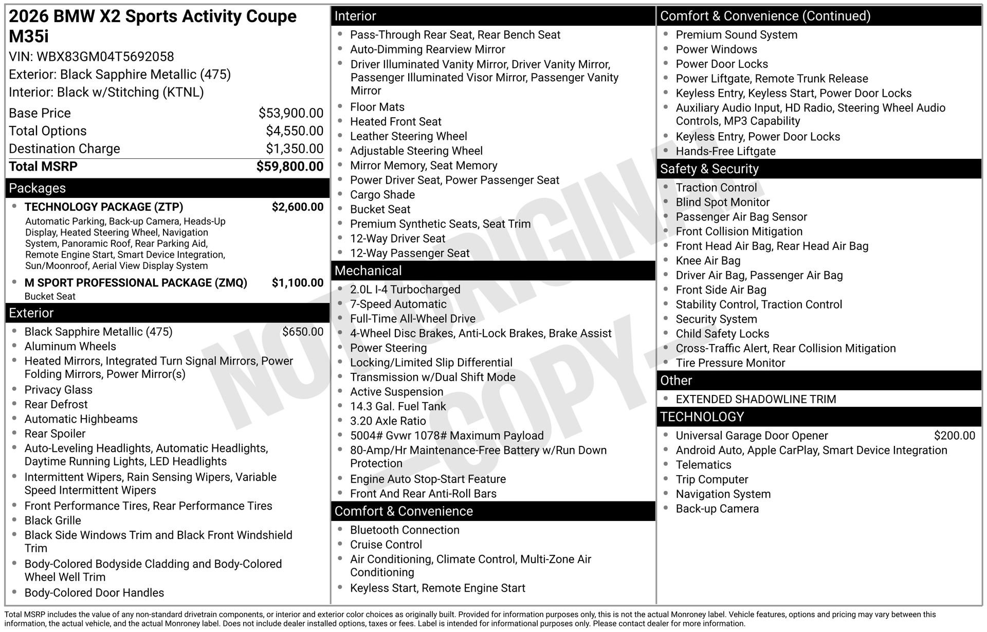 New 2026 BMW X2 M35i w/ Technology Package AWD/4WD image 11